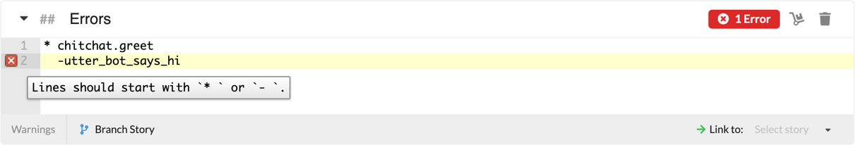 Error hover